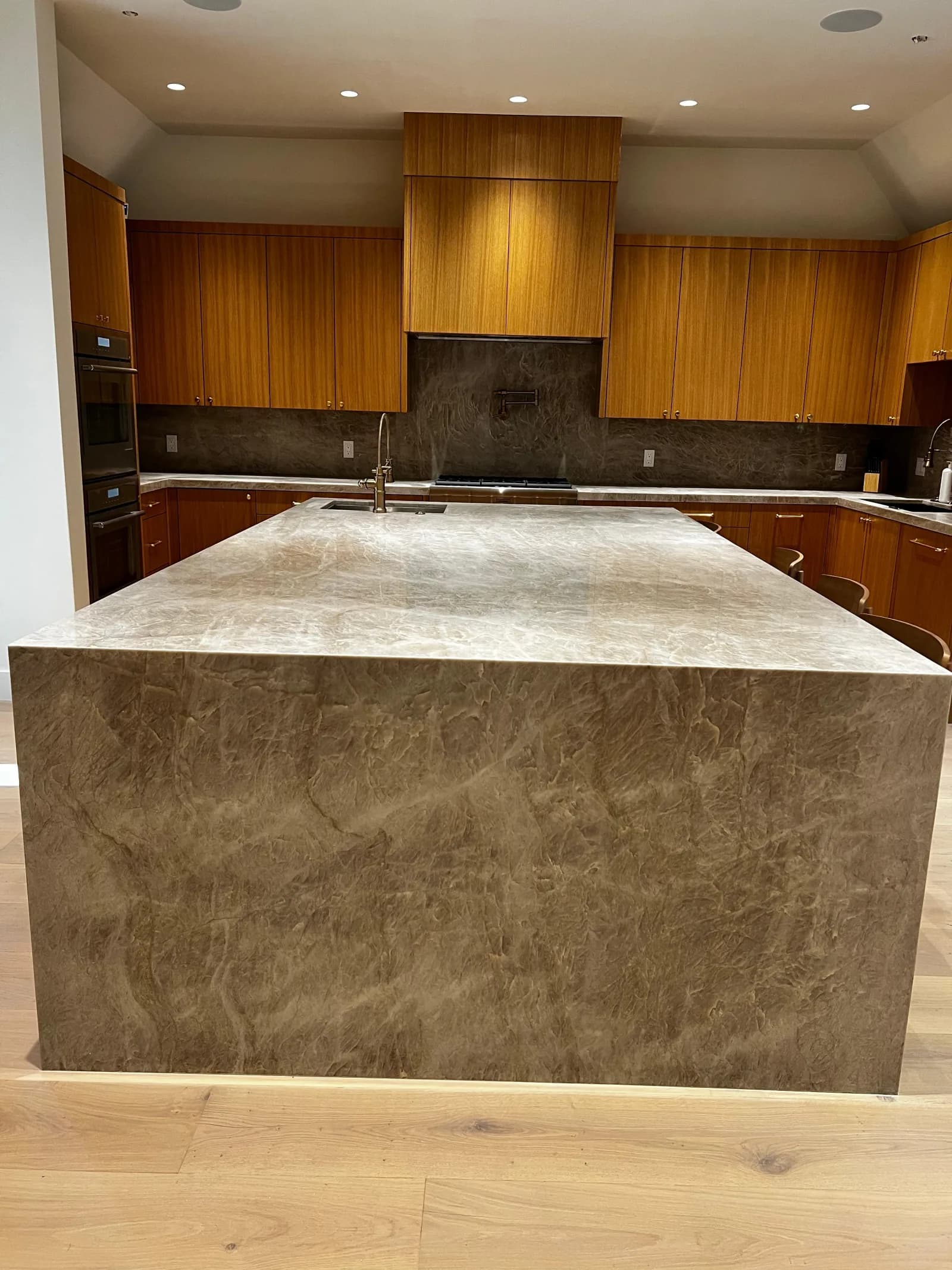 Waterfall marble island